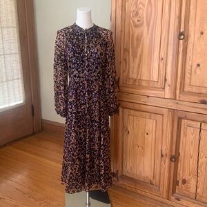 Beautiful Tommy Hilfiger, burnout velvet animal print midi dress.